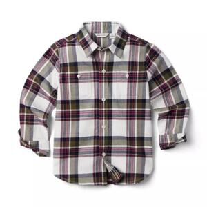 Janie & Jack boy's Plaid Brushed Twill long sleeve Button Down shirt size 8 GUC